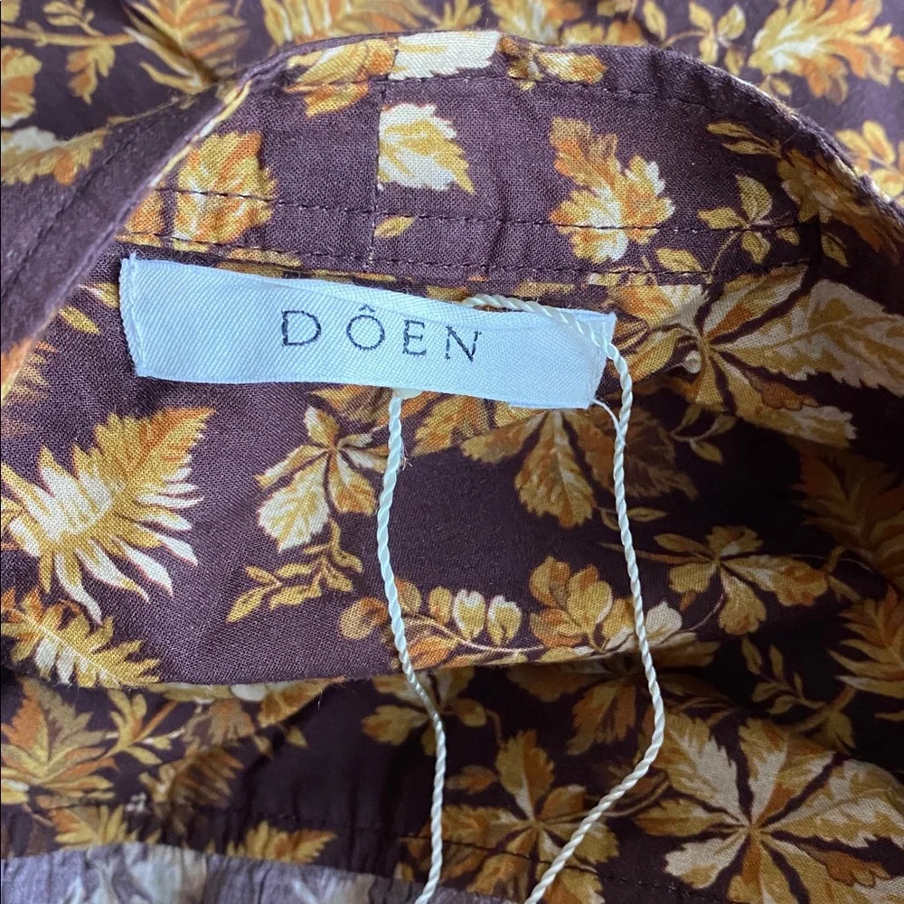 Doen Norma fern grove floral tie neck blouse
